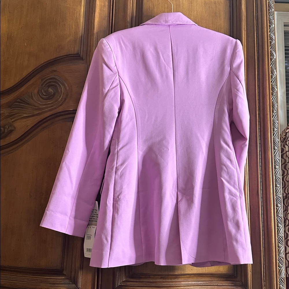 NEW Nordstrom ASOS Lavender Long Oversized Double Breasted Single Button Blazer - Picture 6 of 11